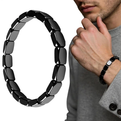 Elevate Your Style with the Stylish Hematite Bracelet for Men - The Ultimate Masculine Accessory for Work, Travel, and Meditation - A Thoughtful Gift for Your Husband or Boyfriend