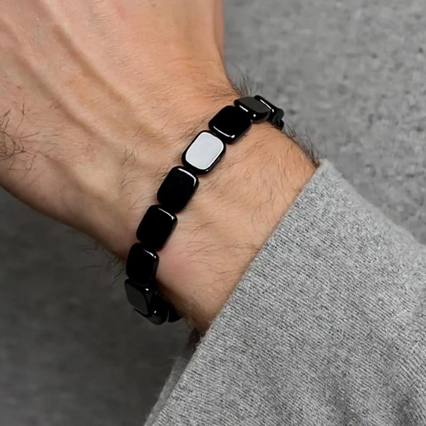 Elevate Your Style with the Stylish Hematite Bracelet for Men - The Ultimate Masculine Accessory for Work, Travel, and Meditation - A Thoughtful Gift for Your Husband or Boyfriend