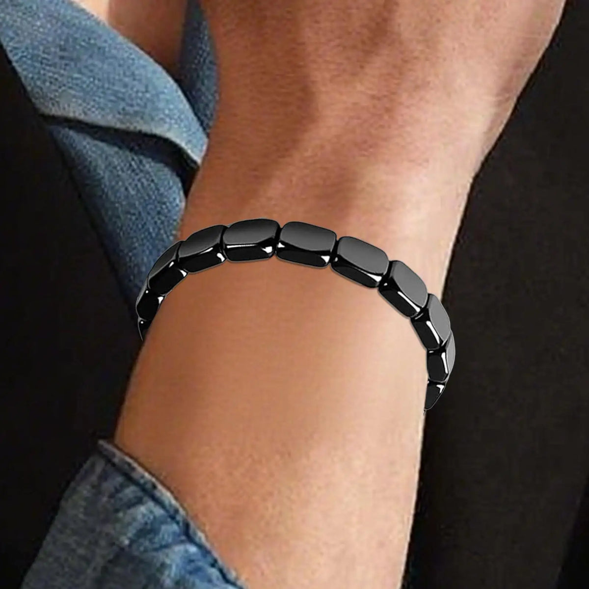 Elevate Your Style with the Stylish Hematite Bracelet for Men - The Ultimate Masculine Accessory for Work, Travel, and Meditation - A Thoughtful Gift for Your Husband or Boyfriend
